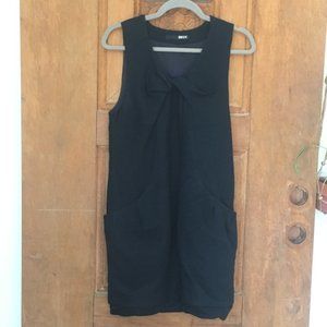 BNX wool blend pocket dress SMALL Navy Blue